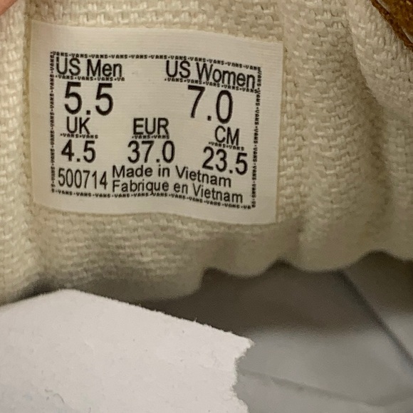 Vans Women 37 Size 7 Sneakers Yellow Brown Canvas Suede Old Skool Shoes Low Top - Picture 9 of 10